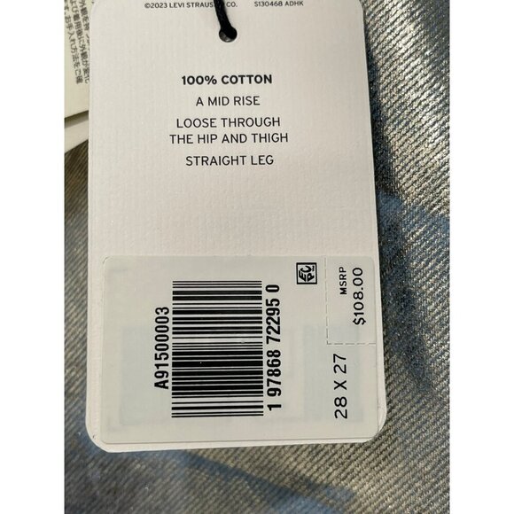 New Levis Silver Coated Ankle 501 Mid Rise Jeans 28 x 27 - Picture 7 of 9